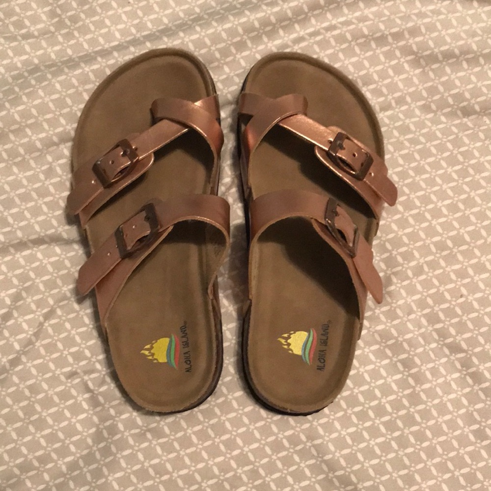 Rose gold sandals